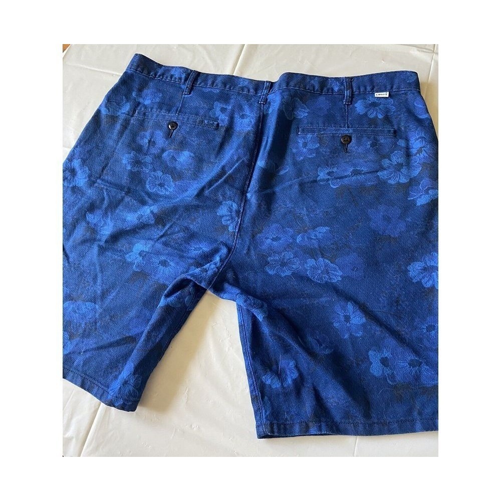 Levis Mens Blue Floral Print Casual Chino Shorts Botanical Pattern